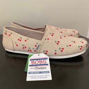 SOLD Bobs cherry print slip on shoes